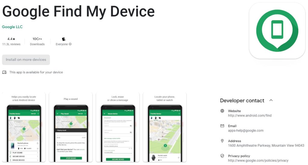 Find My Device free app