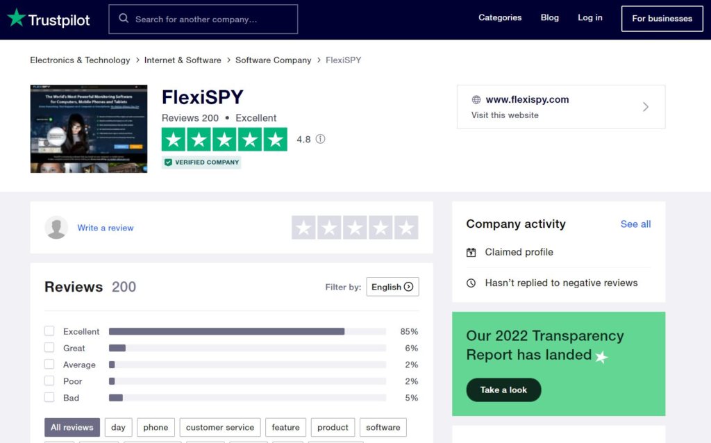 Real FlexiSPY Users At Trustpilot.com