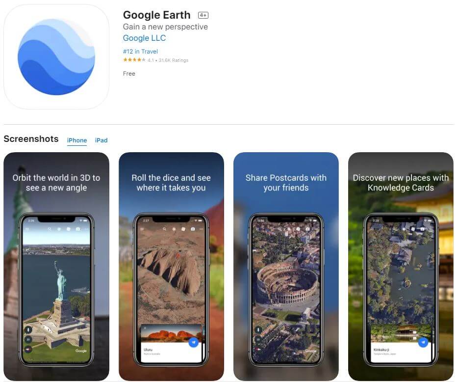 21. Google Earth (iOS)