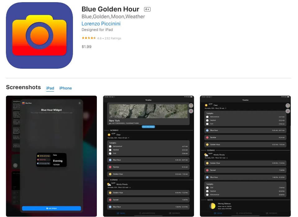 B&G Blue Hour, Golden Hour (iOS)