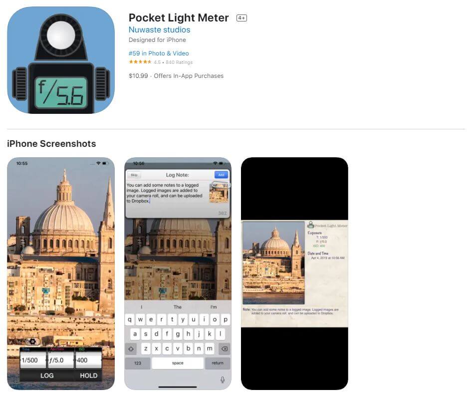 Pocket Light Meter (iOS)